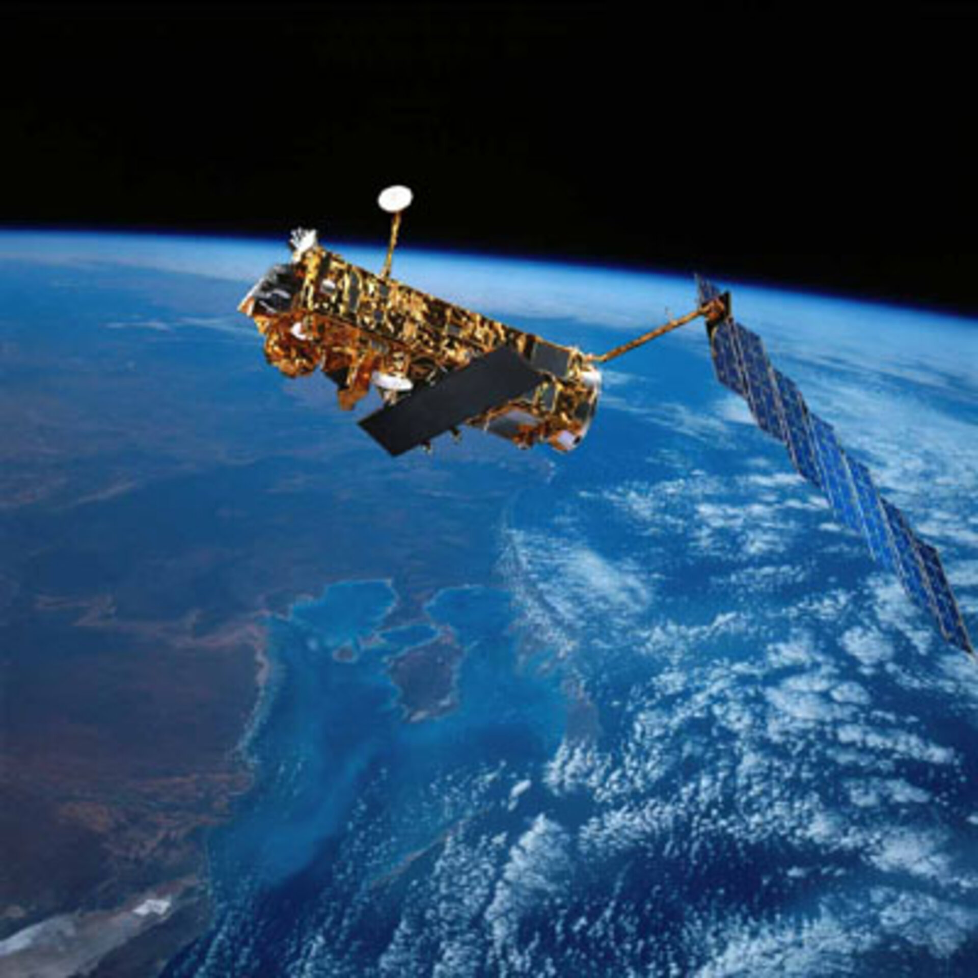 2. Envisat, een Europese satelliet die van 2002 tot 2012 de atmosfeer heeft onderzocht en essentiële data levert voor milieuonderzoek ©ESA